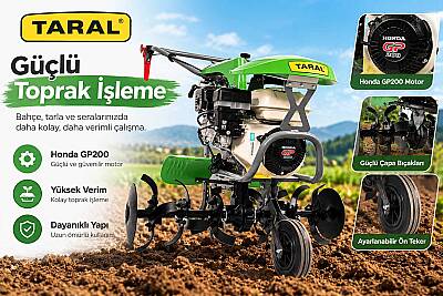 Taral 210M Honda GP200 İpli 2 İleri 1 Geri Şanzımanlı Benzinli Çapa Makinesi - Taral