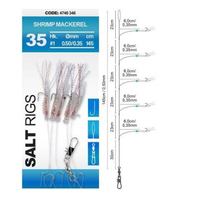 SPRO 35 Shrimp Mackerel Tuzlusu Rig Takımı #1 - 3