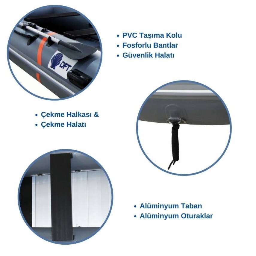 DFT Şişme Bot Eco MX360AL 360cm Koyu Gri Seri - 7
