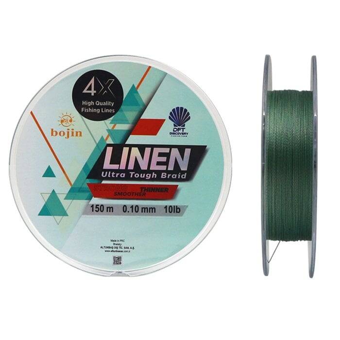 DFT Bojin 4X Linen İp Misina 0.10 mm 150 m Yeşil - 3