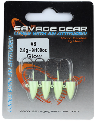 Savage Gear Micro Sandeel LRF Jighead 1.5gr #8 (4 Adet) Glow - 2
