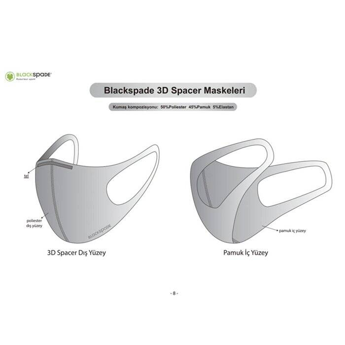BLACKSPADE Çocuk Koruyucu Maske Renkli Desen S2 - 5