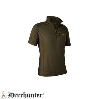 DEERHUNTER Yaka Fermuarlı K.Kollu Yeşil Tişört M - 1