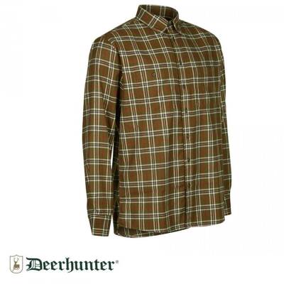 T. S.K.DEERHUNTER Coolmax 399 Yeşil Kare U.Kol Gömlek - Deerhunter