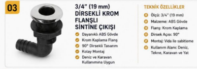 DİRSEKLİ KROMFLANŞLISİNTİNE ÇIKIŞI - ONE MARIN